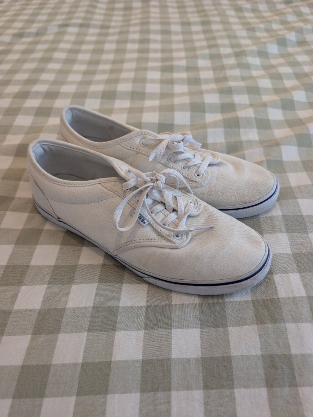 White Lace Up Authentic Vans Shoes Womens 10